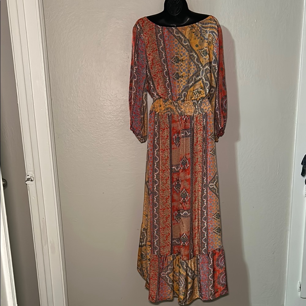 Bohemian Red Paisley Maxi vintages Dress - Picture 6 of 9